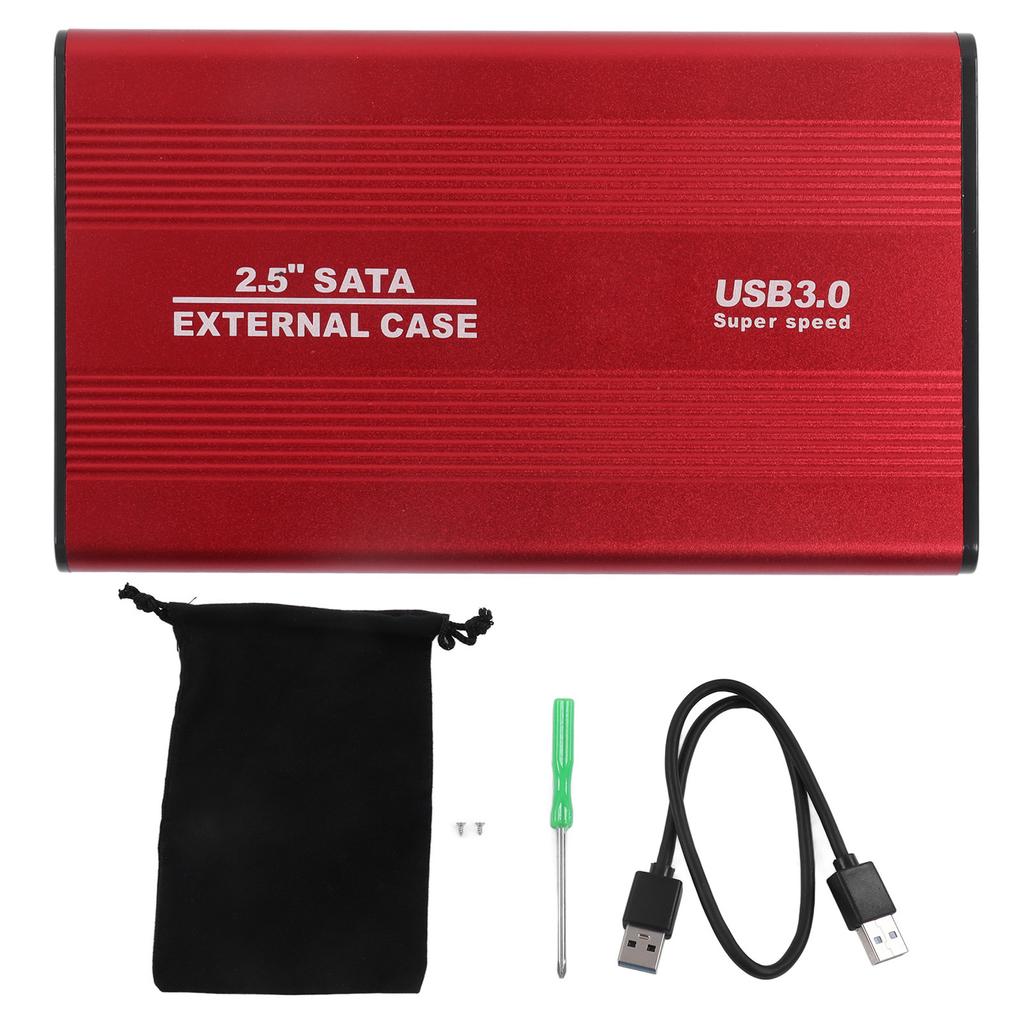 Hard Drive Enclosure 2.5in 4TB LED Indication Aluminum Housing Hot Swappable 5Gbps USB 3.0 Port External HDD Case Red