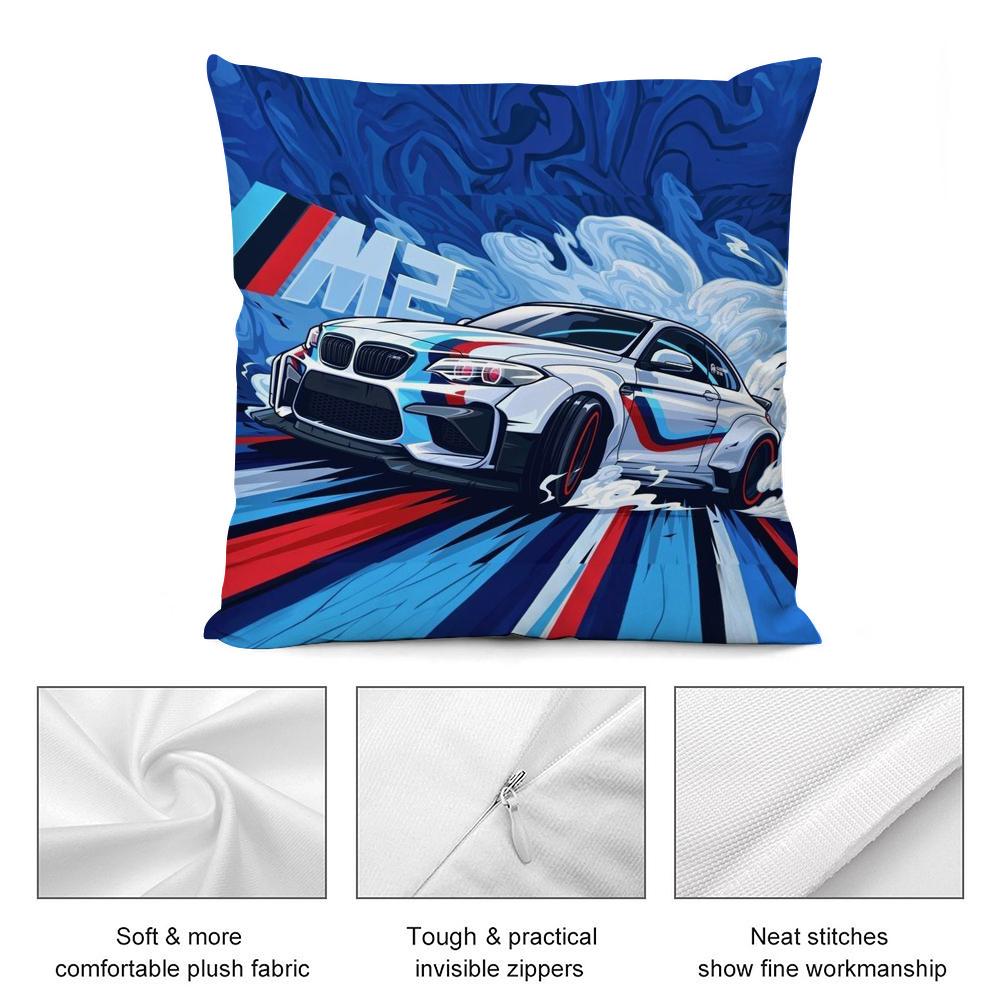 Luxury Rally Sports GTR Race Car Pillow Case Short Plush Sofa Decorative Gift Home Double-sided Printing Cushion