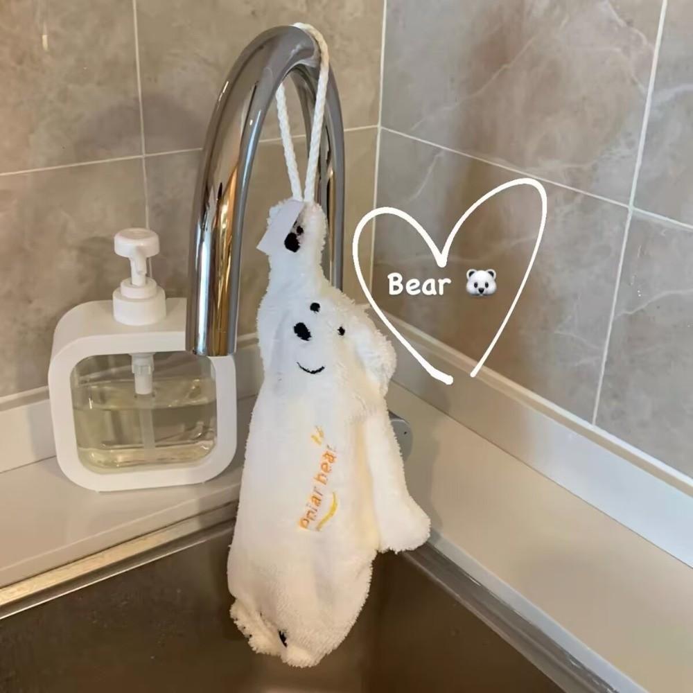 Cute Cartoon Polar Bear Hand Wiping Towel Quick Drying Thickened Wiping Cloth Super Absorbent Coral Fleece Dish Towels