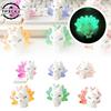 Cute Mini Luminous Resin Nine Tailed Fox Ornament Glow In The Dark Miniature Figures Fox Micro Landscape Dollhouse Decoration