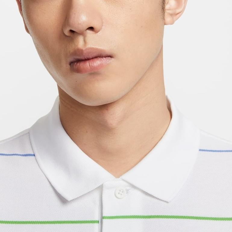 Nike Club Striped Cotton Short Sleeve Polo Shirt Men tops IF0737-100
