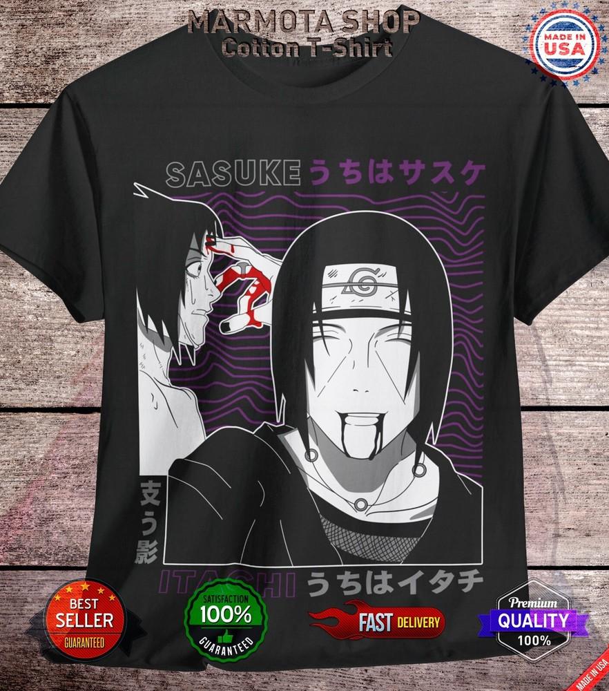 

Itachi Shirt Naruto Shippuden Sasuke Uchiha Anime Unisex Tee T-Shirt All Size XL