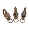 Pure Brass Red Eyes Dragon Head Keyrings Zodiac Dragon Keychain Vintage Men Waist Buckle Car Key Chain Pendant Gifts Crafts