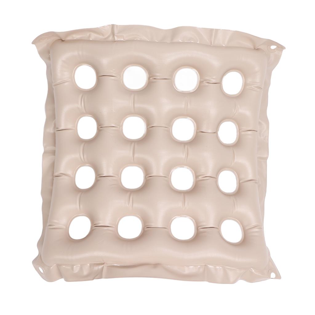Inflatable Seat Cushion PVC 16 Holes Inflatable Chair Cushion for Travel Outdoor Beige