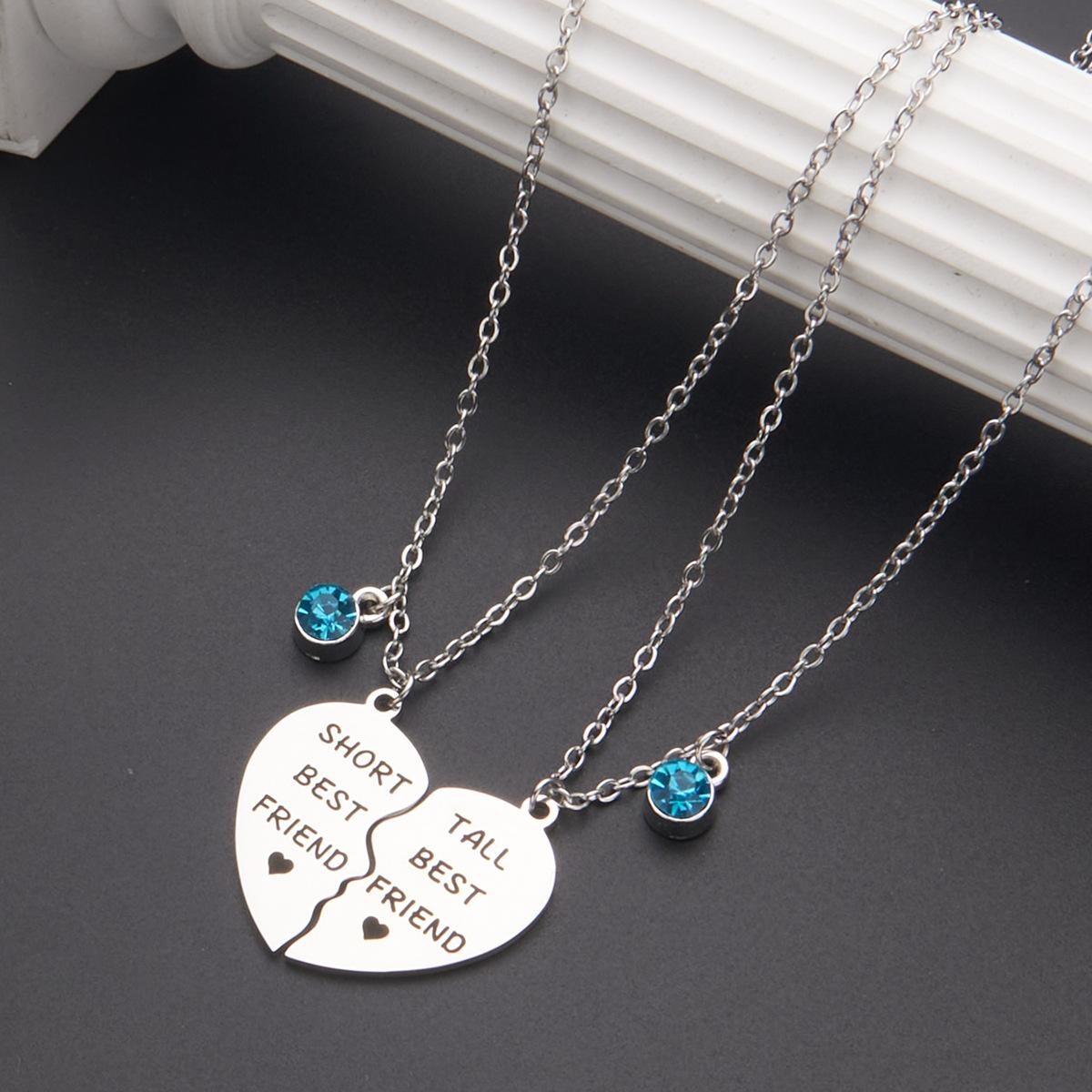 2 Pieces Puzzle Necklace Best Friend Gift for Best Friend Friendship Necklace 60CM