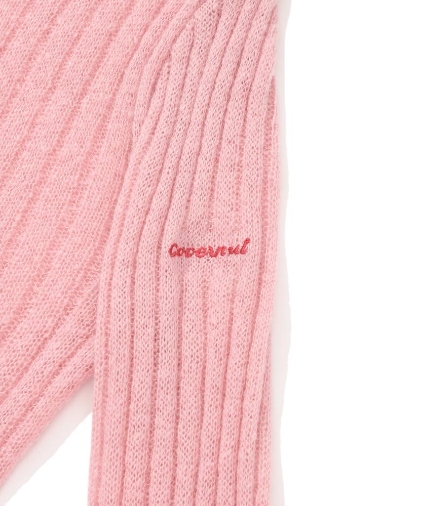 COVERNAT WOMAN Ribbed Turtleneck Knit Light Pink