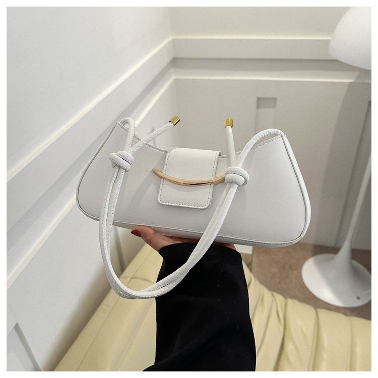 Easy To Carry Belt Buckle Handbag Summer Crossbody Bag Textured Shoulder Bag Minimalist Armpit Bag