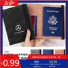 GLC GLB Bolsa de Passaporte com Alça de Couro Carteira de Viagem RFID Porta-Cartão e Bilhete Para Mercedes Benz AMG Classe A C E S G W201 W210 W108 W