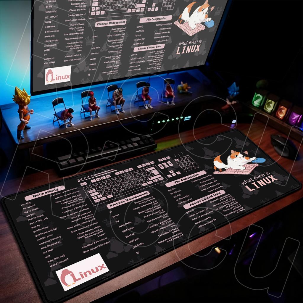 Programmer Office Laptop Soft Mousepad Linux Commands Line Desktop Mat xmm Office Computer Shortcuts Carpet PC Accessories