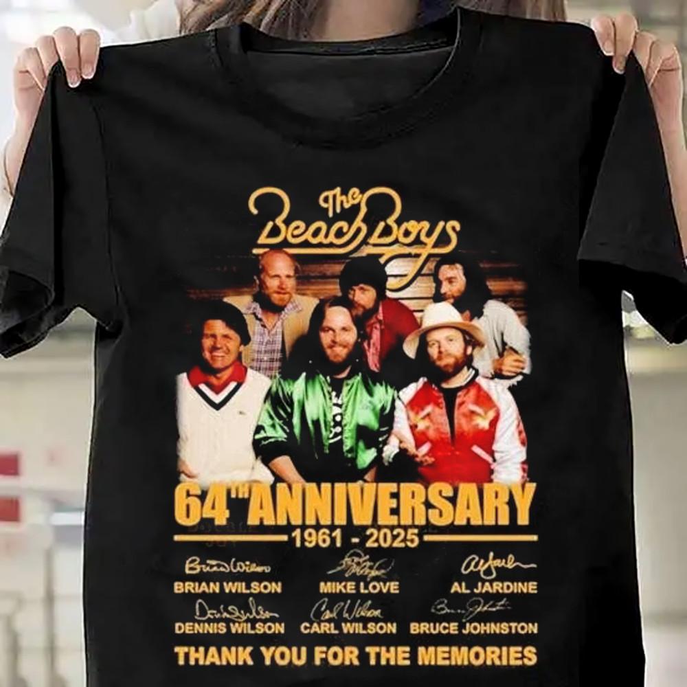 

The Beach Boys 64th Anniversary 1961-2025 Siganture T Shirt Gift Fan AR1367 Unisex T-Shirt S