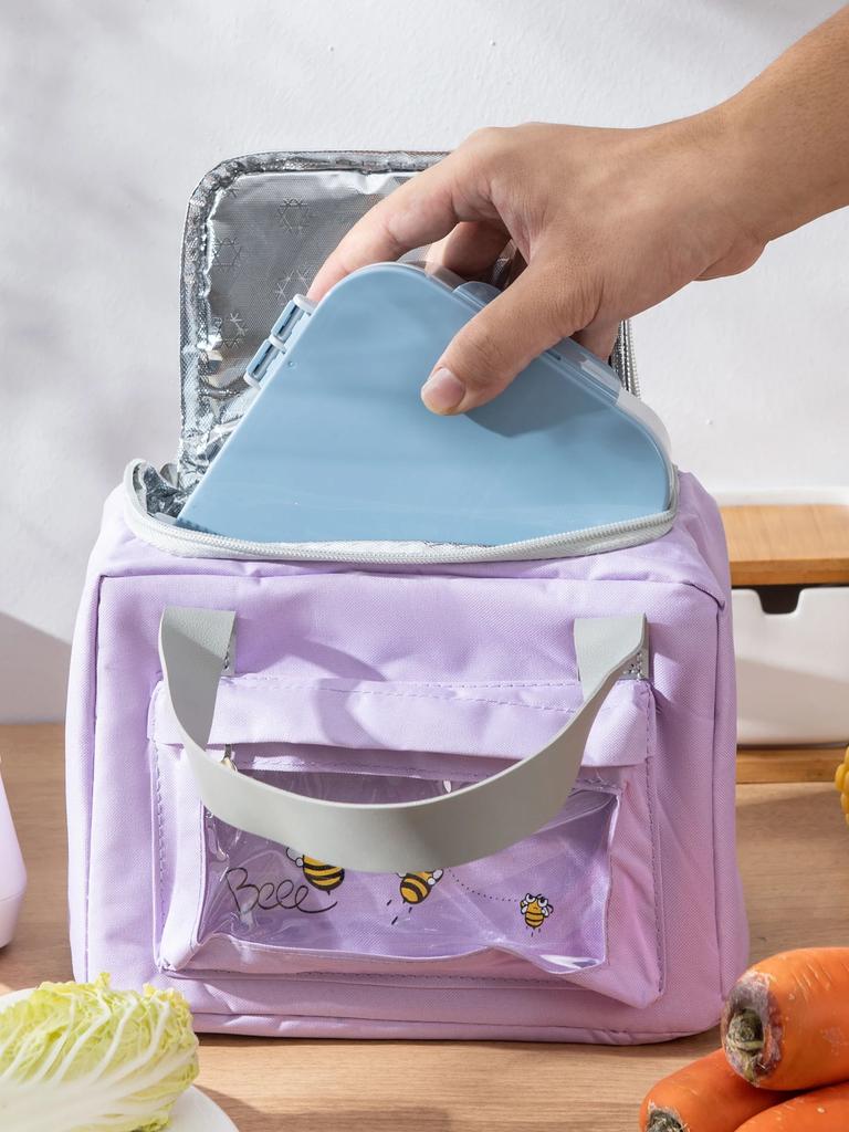 1PC-hand-held lunch bag portable picnic bag outdoor insulation bag aluminum lunch bag lunch bag