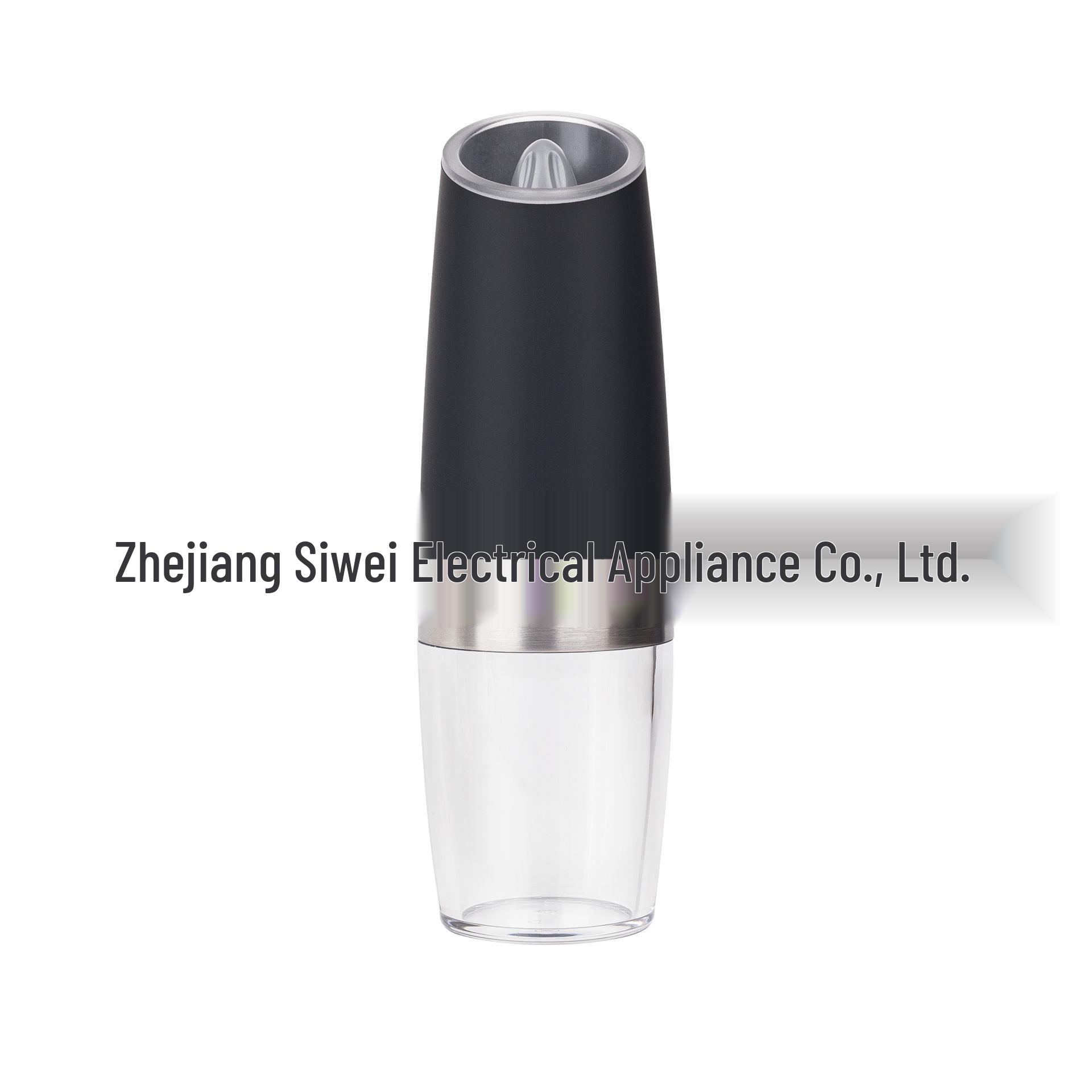 Gravity Induction Electric Salt & Pepper Grinder, Stainless Steel, Battery-Powered for Home Use.