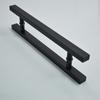 Square Matte Black Stainless Steel Glass Door Handle Interior for Home Matte Paint Black Door Handles Frosted