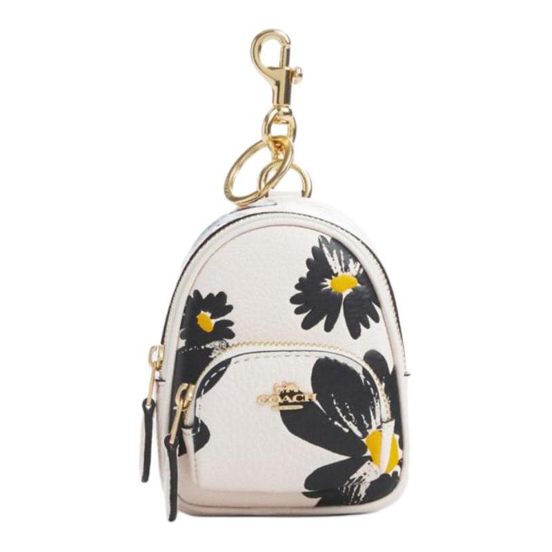 

COACH 8 Palace floral print Refined pebbled leather Backpack charm bag peripheral Mini Women’s Chalk color multi-color Chalk multicolor рожевий