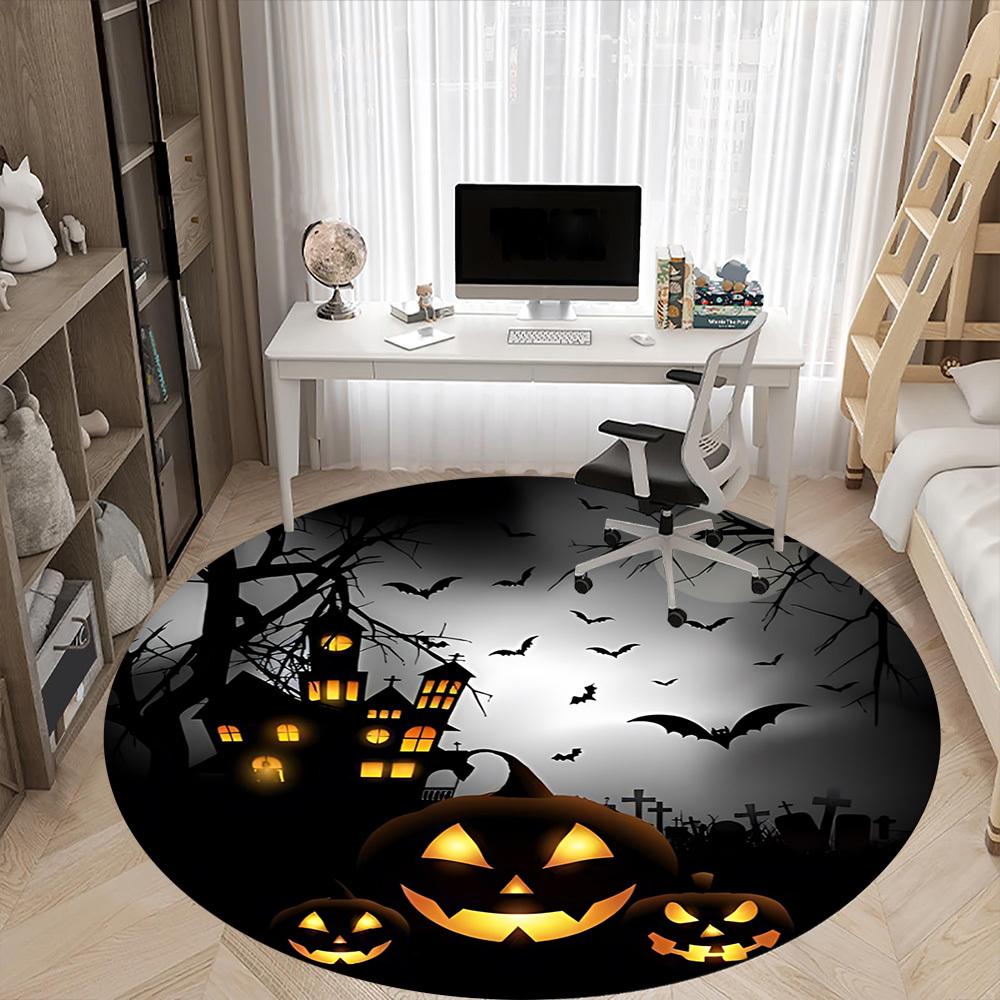 1pc Halloween Decorations Chair Carpet for Office Non-Slip, Machine Washable Rug for Office, Room - Holiday Decor, Machine Made yy251016073