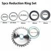 5pcs Washer Circular Saw Blade Reducing Rings Conversion Ring Cutting Disc Aperture Gasket Inner Hole Adapter Ring 20-16 25.4-20