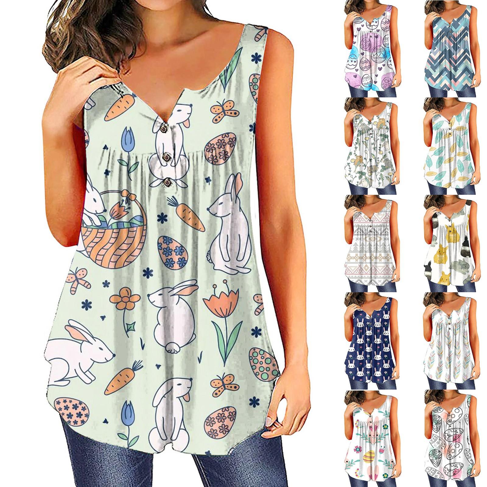 

Женский топ с пасхальным принтом, стильная майка