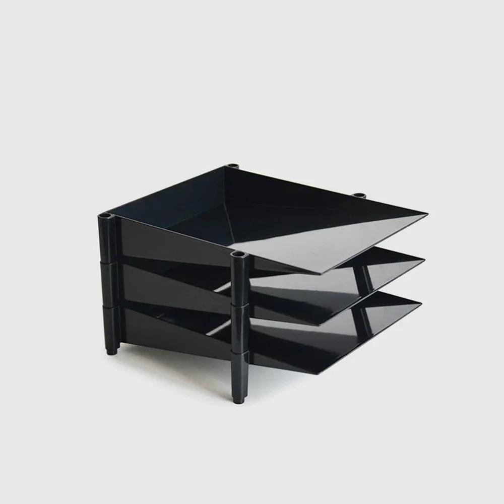 Настольная полка для хранения почтовых профессиональных файлов для журналов косметических принадлежностей полка для писем лоток органайзер для файлов на работе чёрный 6529₽