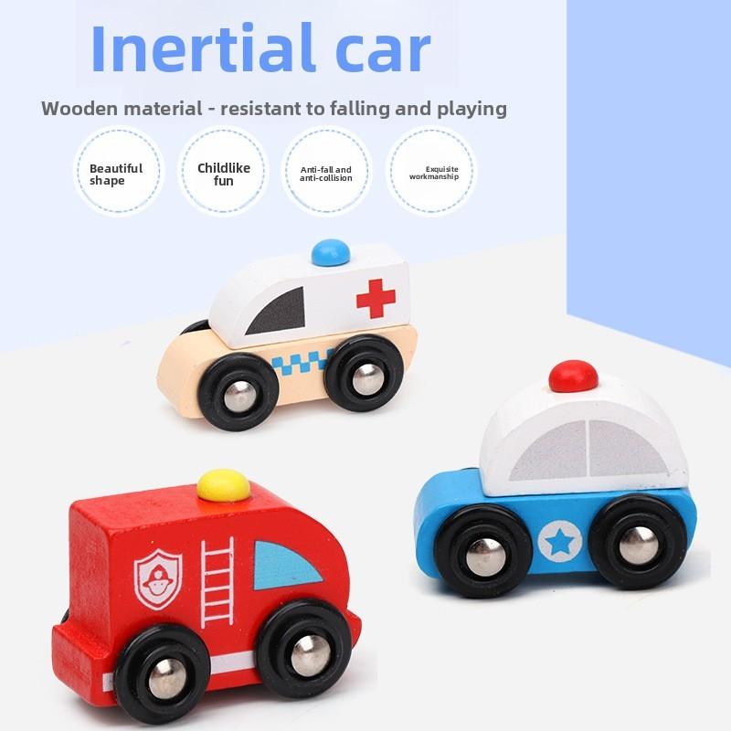 Wooden Emergency Vehicle Toy For Toddlers With Sliding Function For Early Learning And Parentchild Interaction