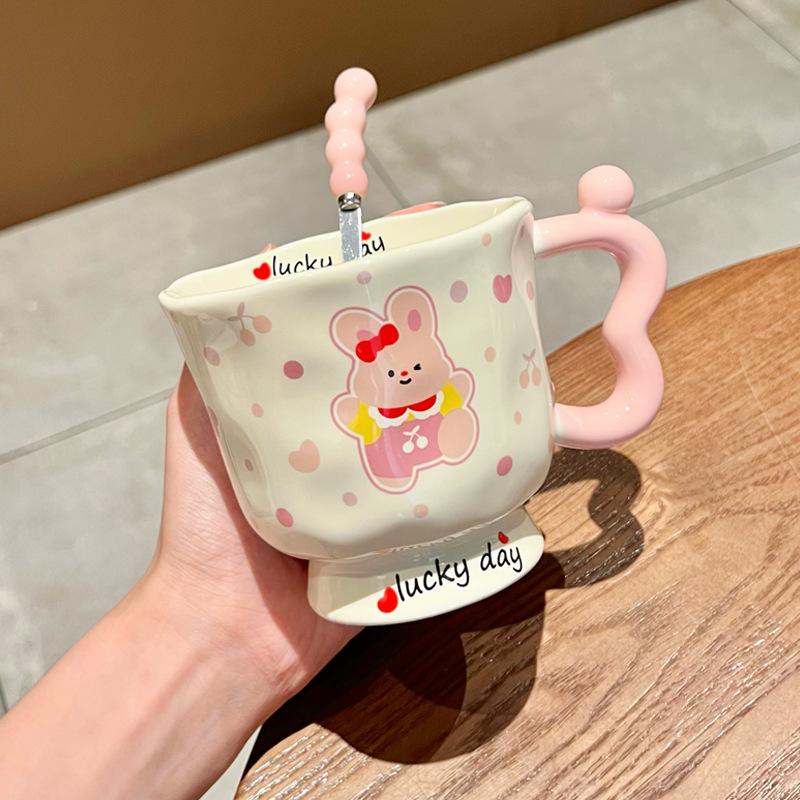 Ins Cute Cartoon Goblet Pacha Dog Mug Water Cup Couple Ceramic Cup Birthday Gift Girls Practical