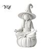 3D Printed Pla Ornaments Meditating Witch Figurine on Pumpkin Base, Minimalist Personalized Holiday Party Decor Halloween Autumn Desktop Statue,