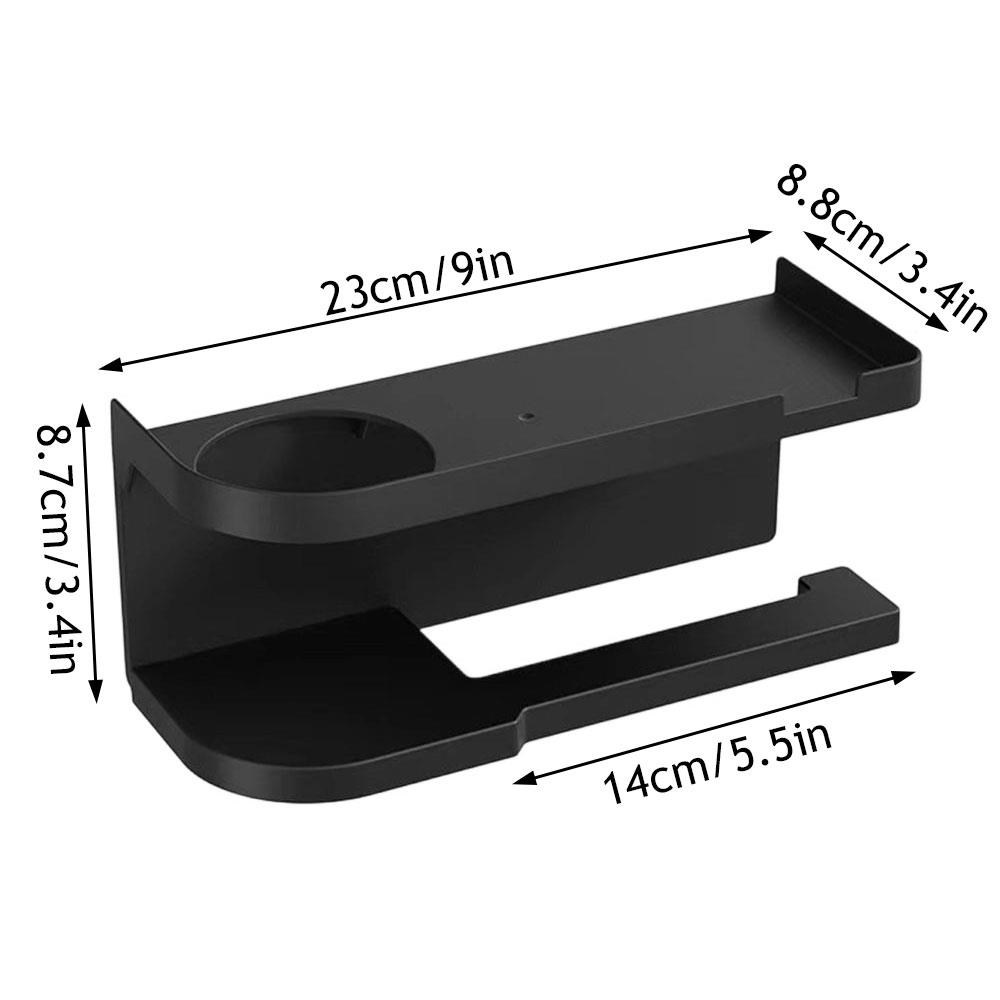 1pc Drill-Free Toilet Paper Holder Wall-Mounted Tissue Rack & Roll Paper Bar Storage Shelf Kitchen Bathroom Storage Rack