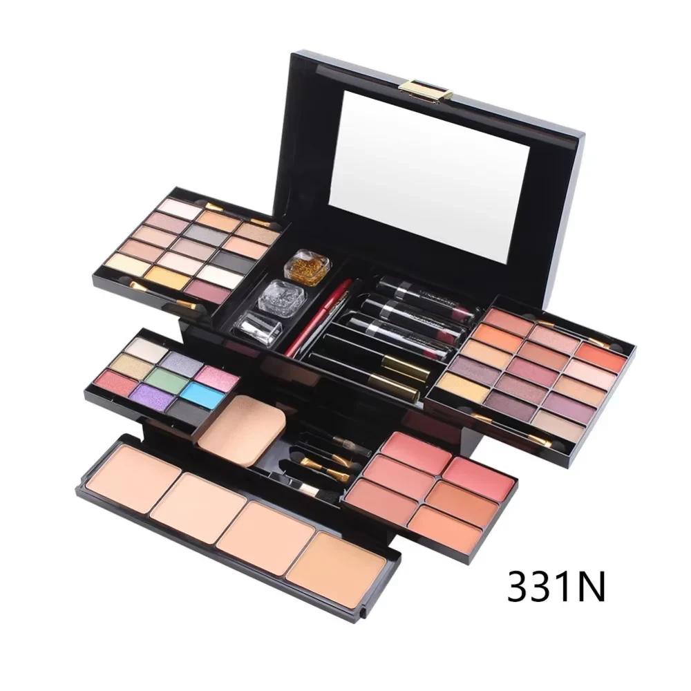 Miss Rose 104-Color Eyeshadow Powder Puff High Gloss Lipstick Makeup Easy Multifunctional Set 01 1-7002-331N