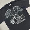 Vintage Live Hard Ride Hard Eagle Chopper Biker Graphic Tee Faded Black Large Unisex T-Shirt