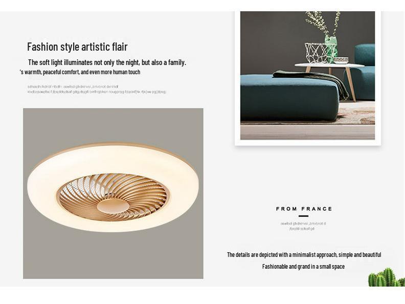 Ultra-thin Silent Ceiling Fan Light: Modern Invisible Chandelier for Bedroom, Living, and Dining Rooms