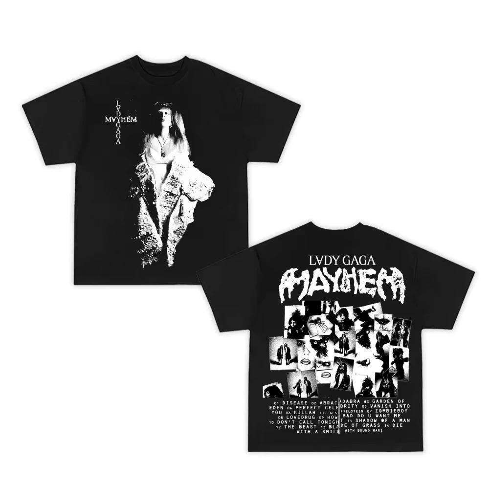 Lady Gaga Cotton Printed T-shirt Men and Women Summer Short Sleeve Fashion Brand Tee Luxury Casual Vintage Retro Y2k+Tops