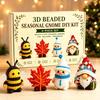 3D Perlen Saison-Gnom DIY-Set 4-teilig Handgefertigtes Perlenbastelset für Anfänger und Erwachsene Heimdekoration und Geschenk