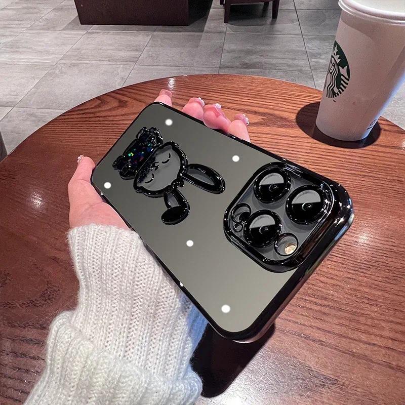 Anwendbar auf iPhone 15 Handyhülle Galvanisiert Treibsand Hase 13 Apple 14 Silikon 15 Promax High-End-Sinn