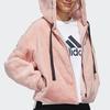 Adidas Originals Fashion Plush Fur Lined Hooded Casual Daily Outerwear Jacket Women Soft Pink GM1469