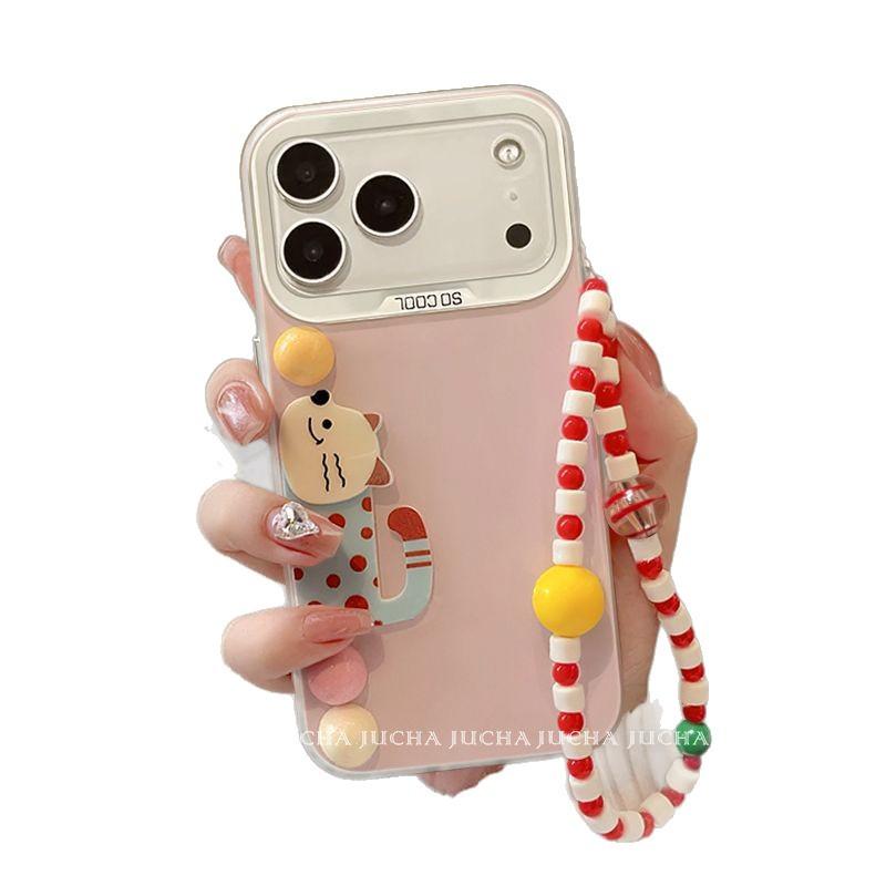 Stereoscopic apple 17promax mobile phone case silicone iphone17 new mobile phone case playful small ball cat