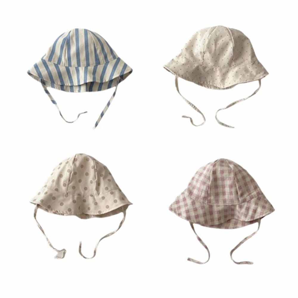 Korean Style Baby Fisherman Cap Cotton Kids Sunscreen Hat Kids Wide Brim Hat  for Kids Boy Girl