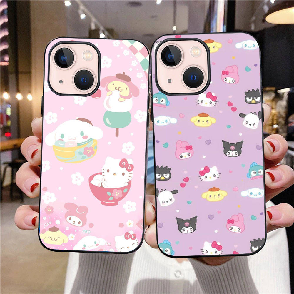 B-53 My Melody  Black Case for Redmi 10A 10C 12C 13C 9A 9C 9T A3X Note 10 9 9S 10S iPhone 11 12 13 14 15 16 X XS Pro Max Mini 7 8 Plus XR