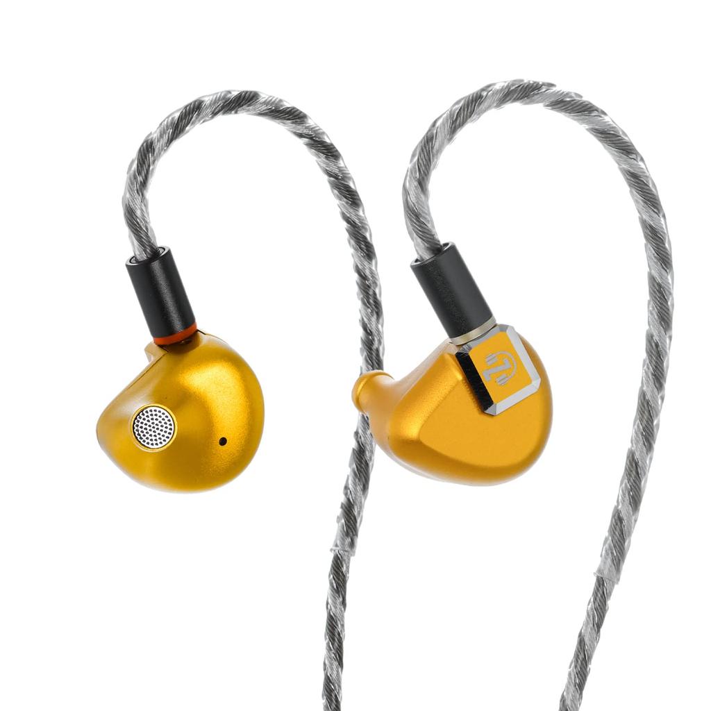 LETSHUOER Z12 14.8mm Planar Magnetic Driver IEM, Gold Edition HiFi In-Ear Earphones with CNC Machined Aluminum Alloy Ear Cavity (All Gold Color