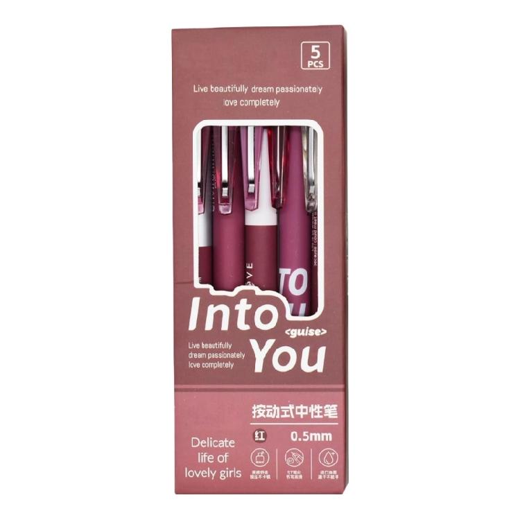 5Pcs Press Action Gel Inks Pen Quick Dry Retractable Gel Pen 0.5MM Tip Comfortable Grip for Daily Writing Journaling