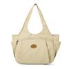 Vintage Women's Bag Large Capacity Canvas Tote Bag Solid Color Portable Shoulder Bag