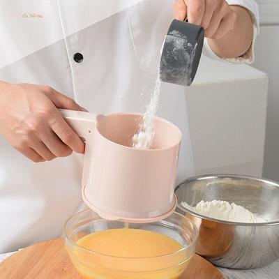 Backwerkzeug Manuelles Mehlsieb PP Backen Manuelles Mehlsieb Halbautomatisch Praktischer Handheld-Mehlfilter
