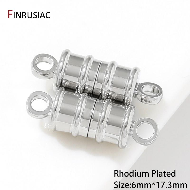 18K Gold Plated Brass Magnetic Clasps,Round Bamboo Joint End Clasp Connectors For DIY Bracelets Necklace Making Accessories