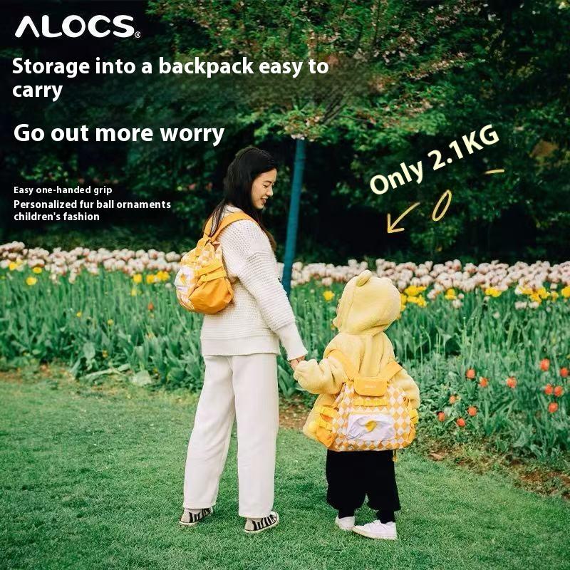 ALOCS Складной стул для кемпинга: Портативный, легкий, регулируемый, складной стул рюкзачного типа из ткани Оксфорд, легкий для использования на открытом воздухе/пляжа/фестивалей