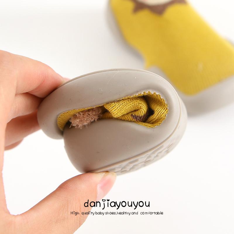 XIANGHUI Children's Shoes Socks Spring Cartoon All Cotton Baby Non-slip Floor Socks Soft Rubber Sole Baby Walking Shoes Socks