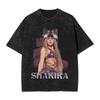 La Loba Shakiras T Shirts Hip Hop Washed 100% Cotton Oversize T-Shirt  Vintage for Men Women Tops Streetwear Graphic Tees