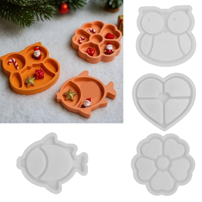 Multi Shape Silicon Craft Molds Owl Heart Flower Design For DIY Storage Container And Decoration