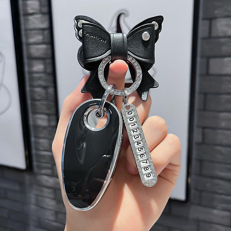 Tpu 3 Buttons Car Key Case Cover Holder Chain For Voyah Free Suv Smart Fob Key Protective Shell Decoration Interior Accessories