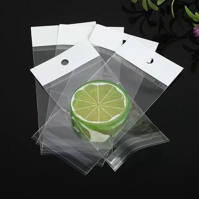 Transparent Self-adhesive Bags Disposable Plastic Bag with Hanging Hole Suitable for Packaging Badges Jewelry and Glass Paper Transparent Pouch
