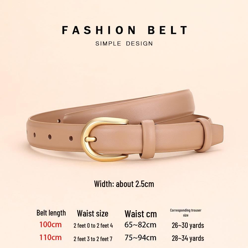 Women's Versatile Genuine Leather Pin Buckle Belt - High-End, Fashionable, and Simple Design