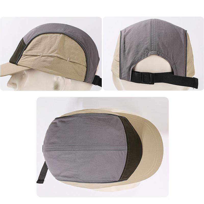 Quick-Drying Color Matching Short Brim Baseball Cap for Men Spring Summer Thin Outdoor Breathable Sun Hat