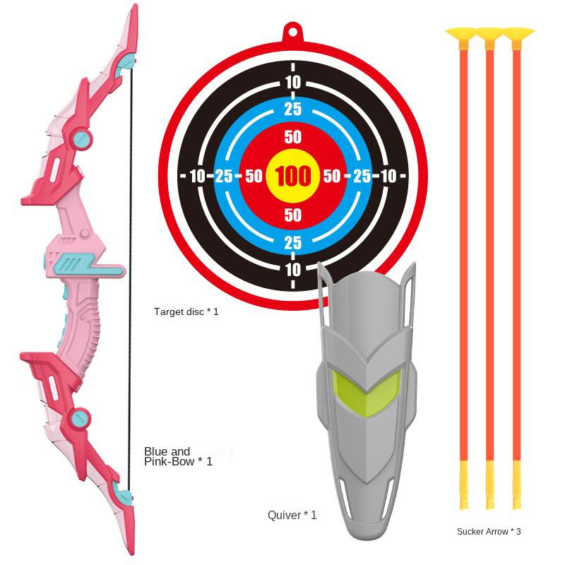 Non-Toxic Kids Archery Set Bow And Arrow Light-Up Recurve For Kids Toy For 3-12 Years Old Children Hunting Shooting Toy Christmas Gift